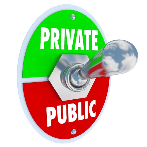 Private vs Public words on a toggle switch