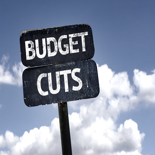 Budget cuts sign