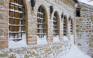 snowy prison windows