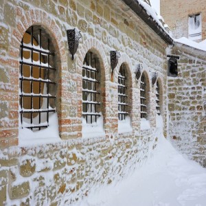 snowy prison windows