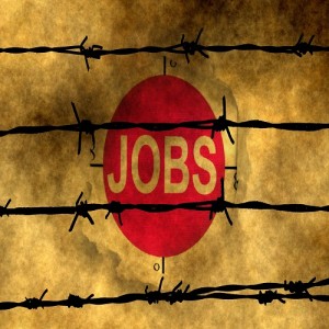 Jobs paper hole against barbwire