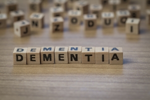 Dementia written in wooden cubes