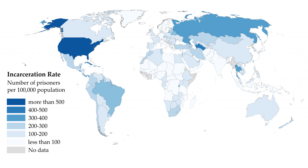 prison population world map